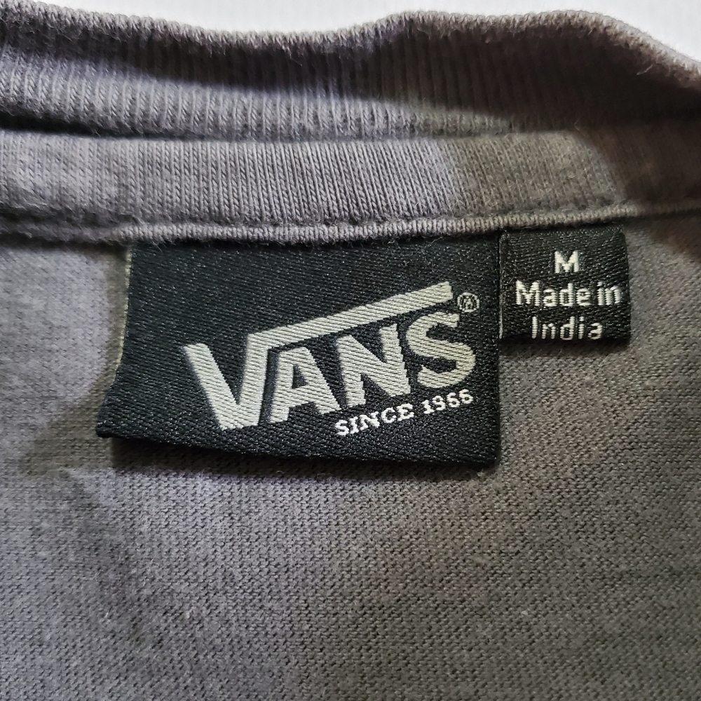 2506 * Vans Boys Skate Clops Graphic Layered Long Sleeve Tee Gray Black Size M - Picture 4 of 8